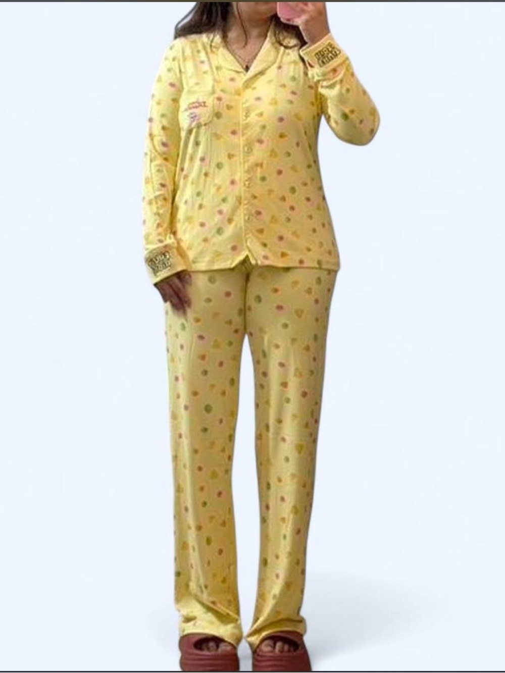 Yellow Fruit Riot Pajama Set - Citrus Treat Print - Picture 2 of 8
